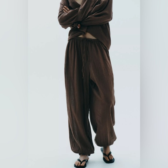 ZARA FLOWY BALLOON PANTS - Picture 3 of 8